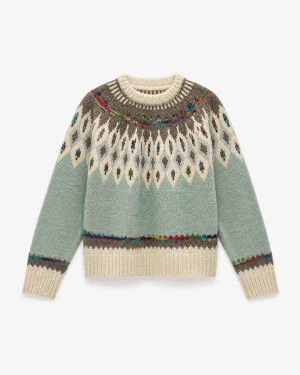 Fair Isle Yoke Crew Sweater