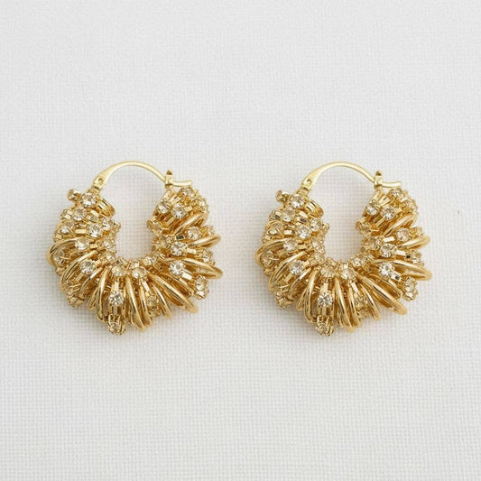 Artistic Geometric Drop Earrings with Dazzling Accents