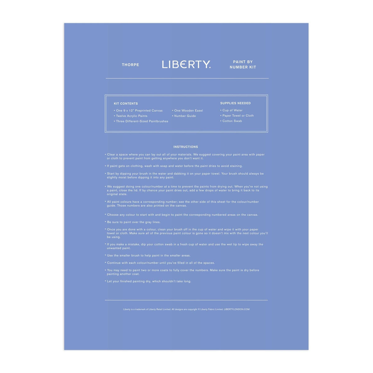 Liberty 9 x 12 Paint by Number Kit Thorpe