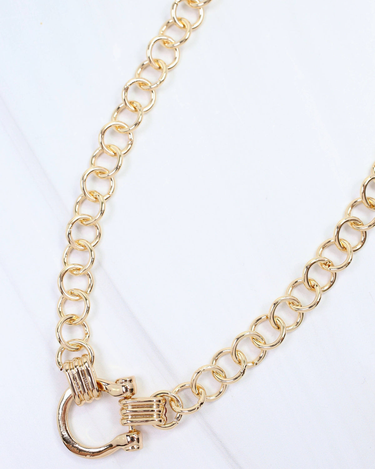 Derry Horsebit Link Necklace Gold