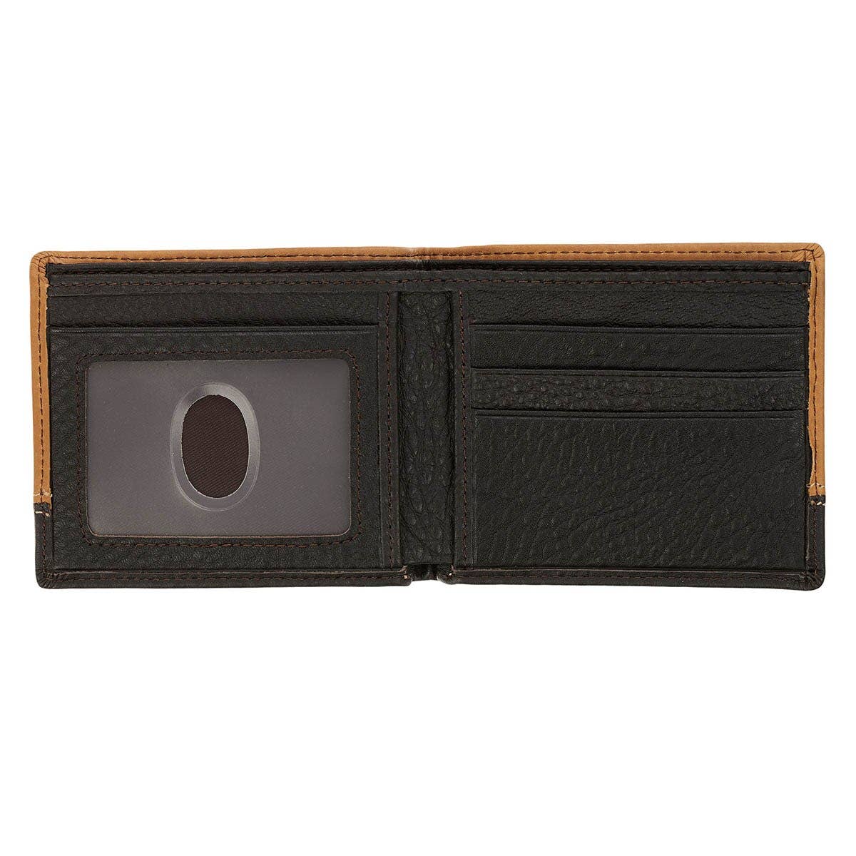 Wallet Leather Two-tone Brown Man Of God Cross