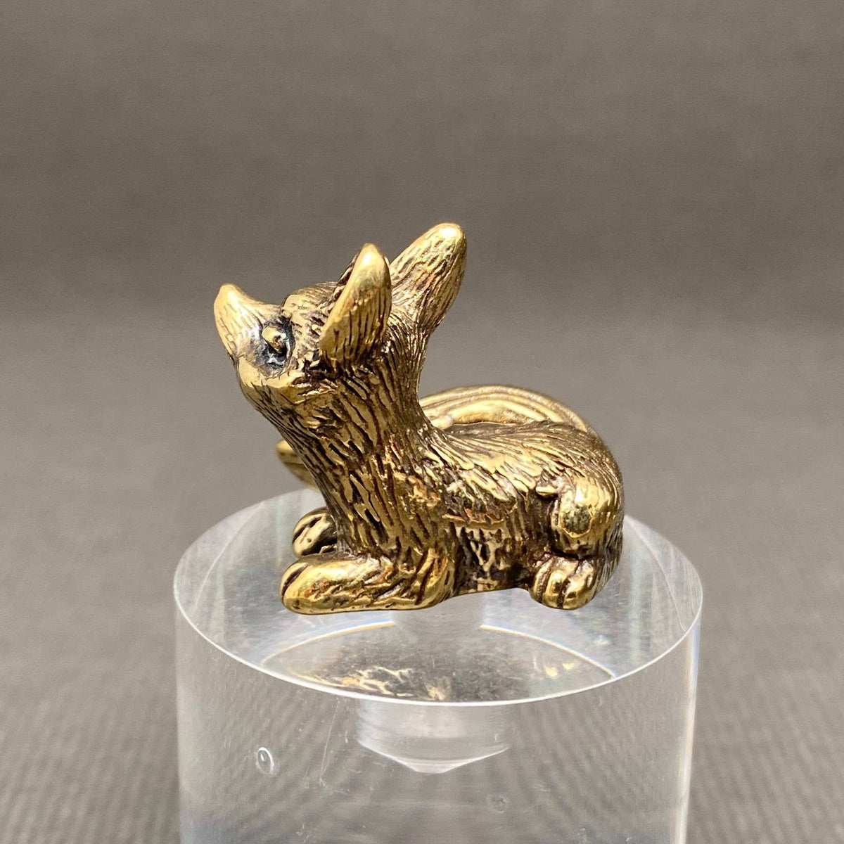 Brass Crouching Fox Crafts Decoration Desktop Ornaments