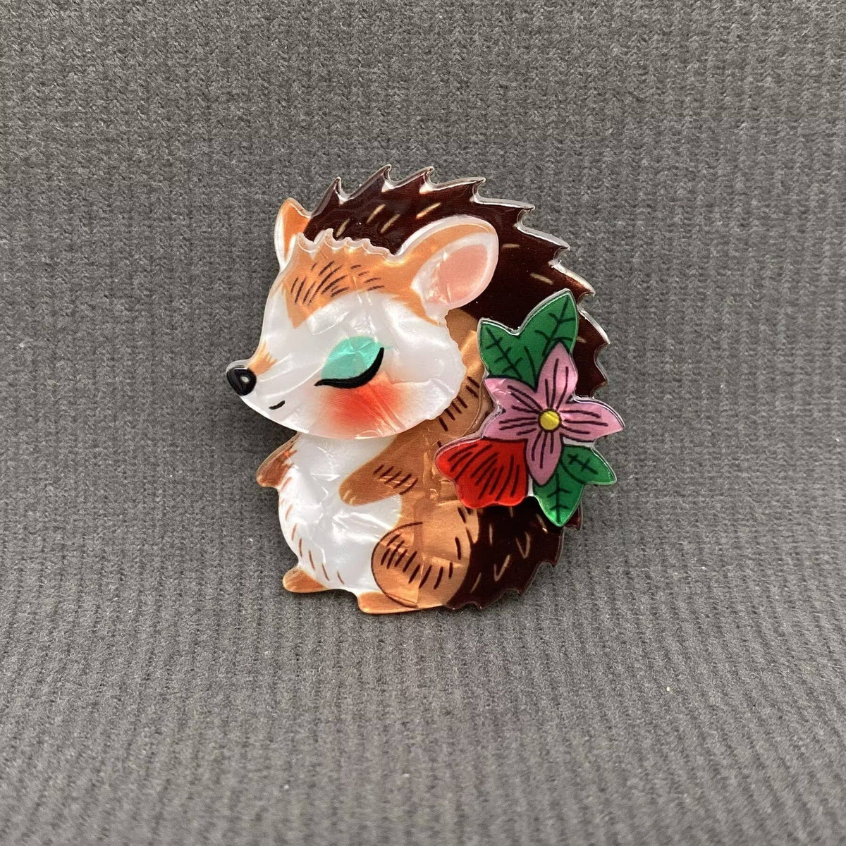 Cute Hedgehog Acrylic Brooch