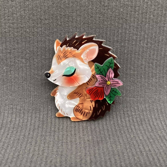 Cute Hedgehog Acrylic Brooch