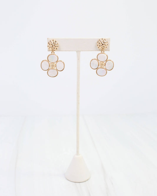 Cicero Flower Dangle Earring Mother Of Pearl