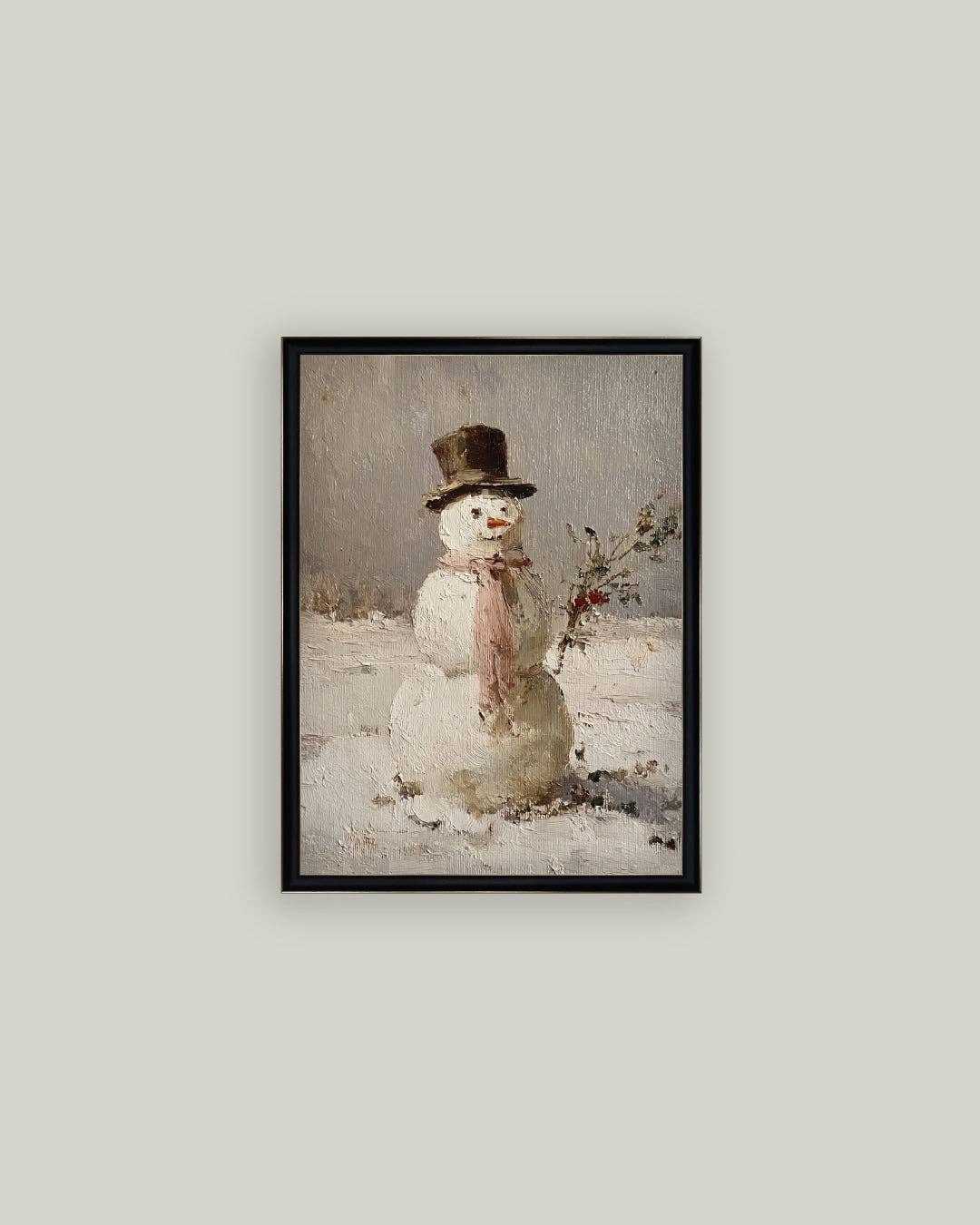 Snowman in Pink Scarf