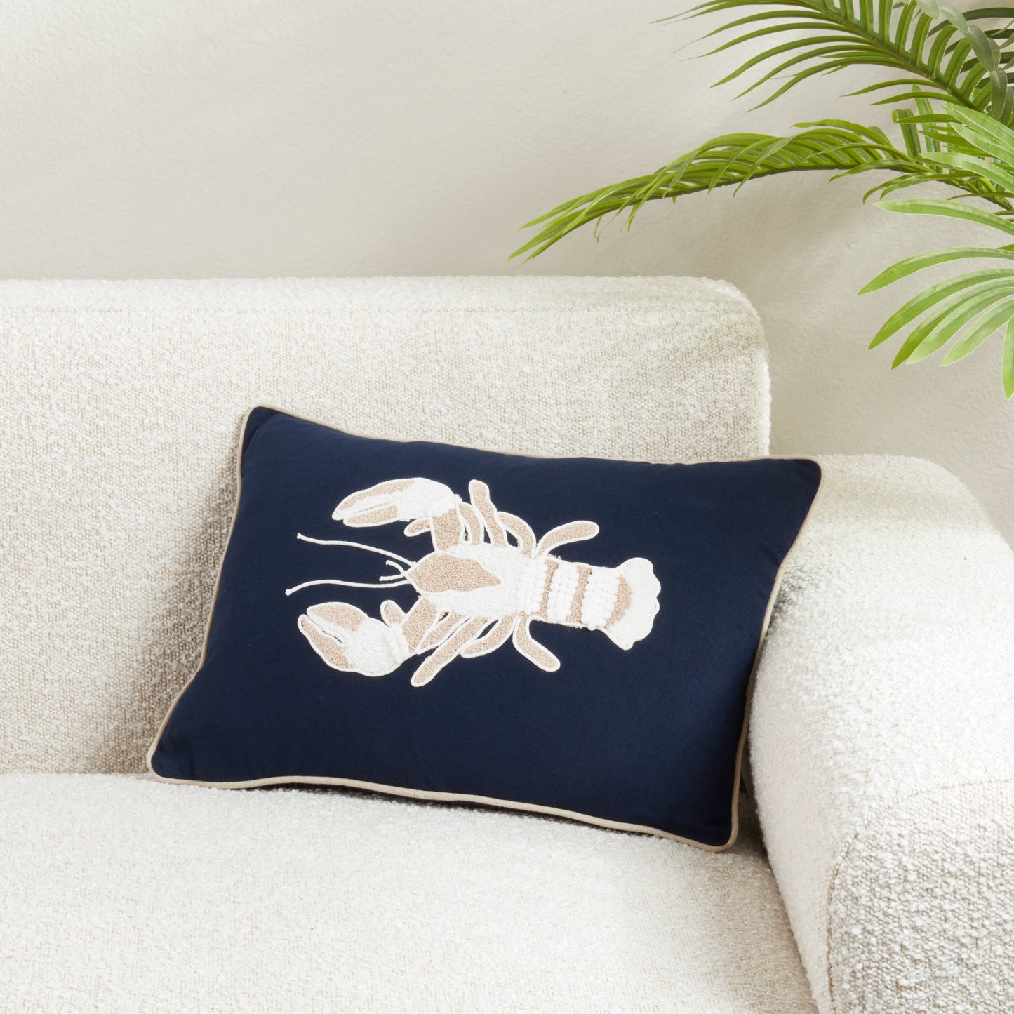 Embroidered Lobster Pillow