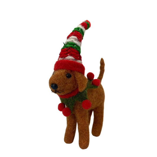 MISTLETOE MUT WOOL ORNAMENT 5.25" X 5.5"
