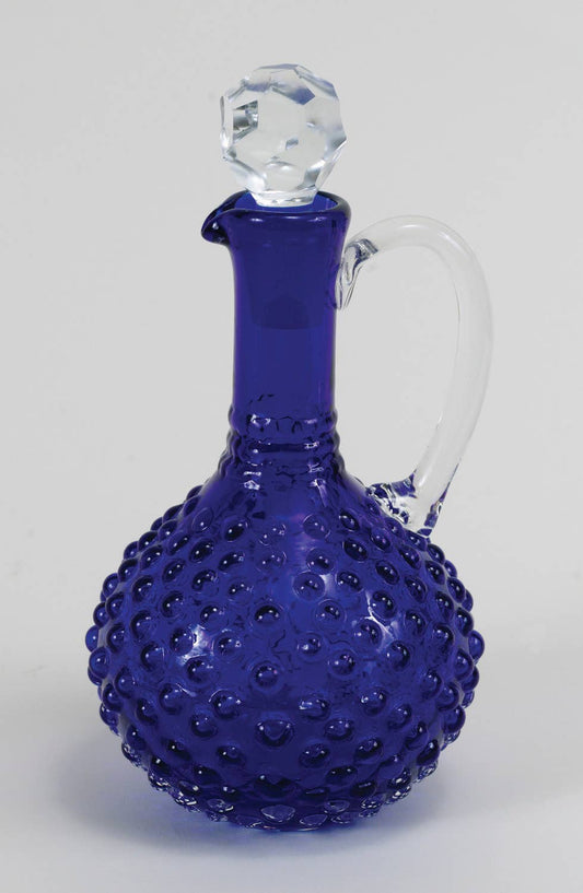 Hobnail Glass Cruet in Cobalt