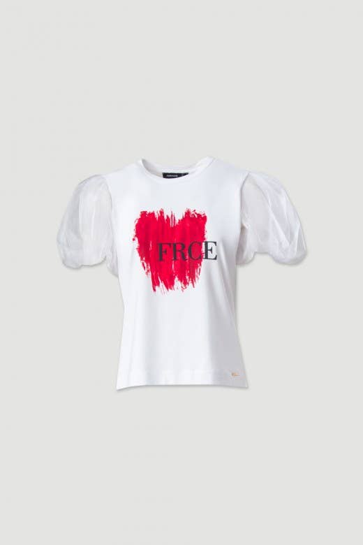 Tulle Sleeve T-Shirt