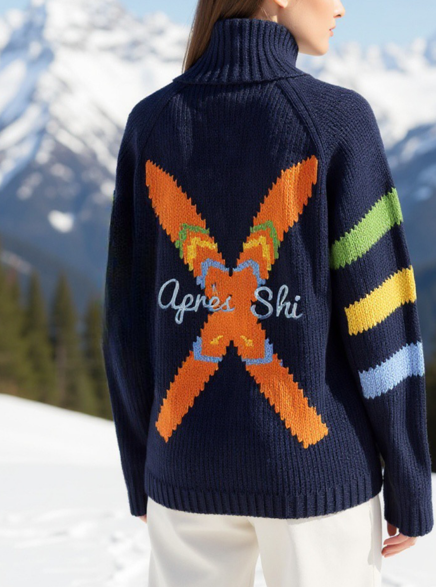 New Apres X Ski Varsity Cardigan in Navy