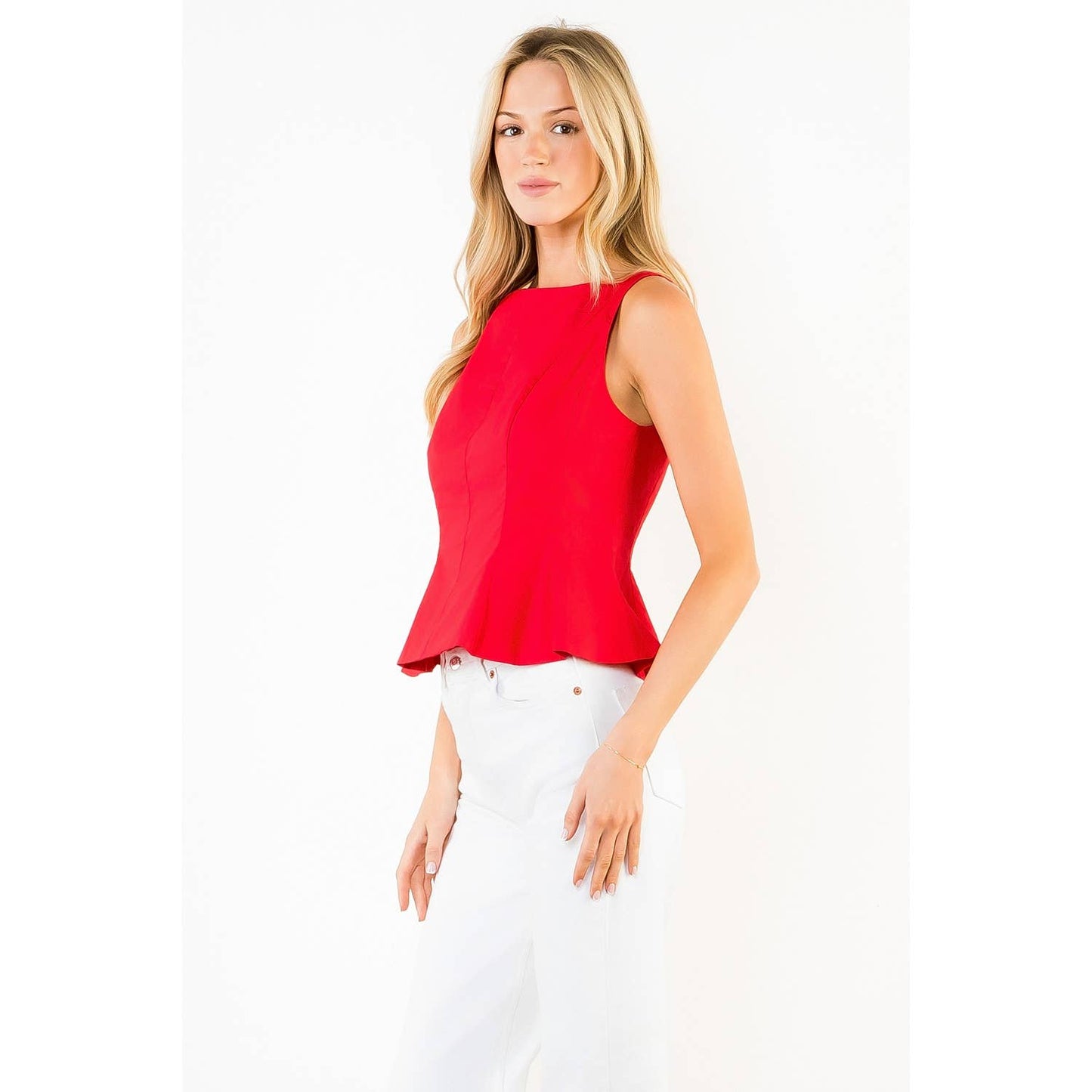 Sleeveless Peplum Top