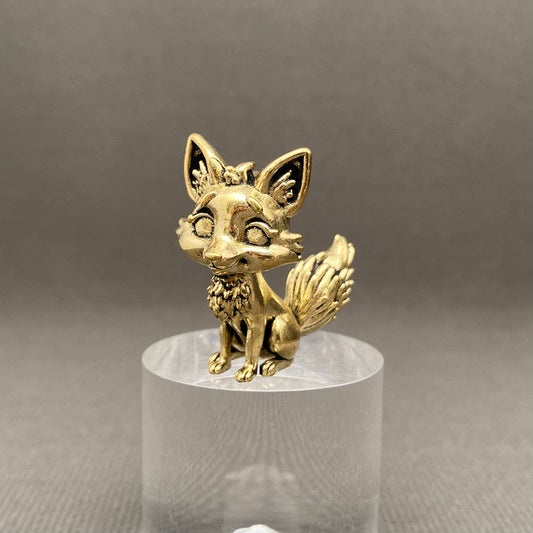 Cute Fox Brass Crafts Decoration Desktop Ornaments
