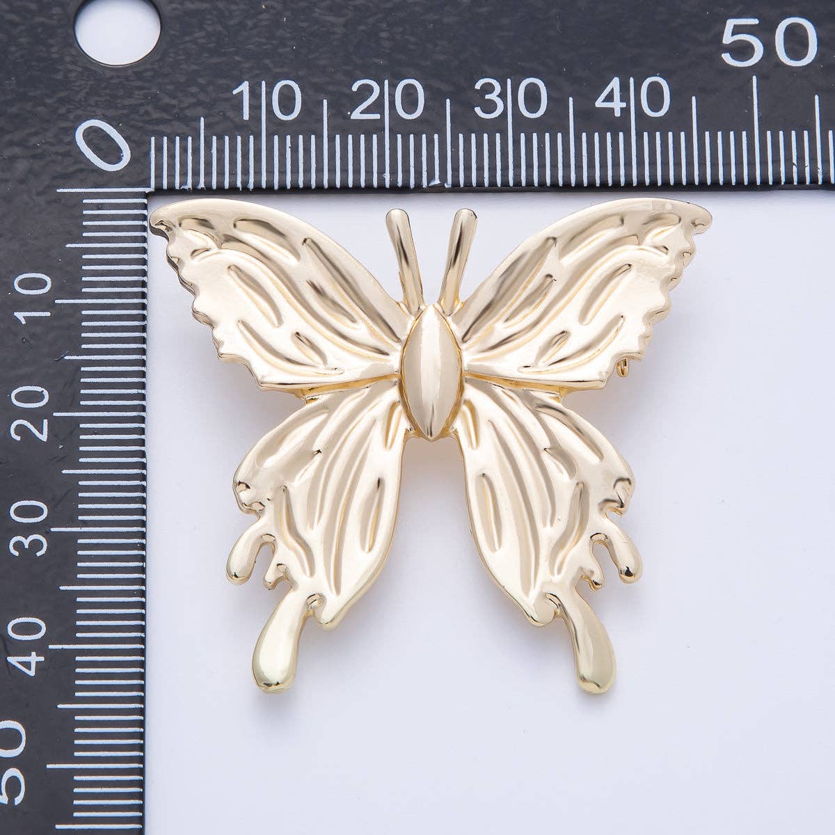 Gold 45mm x 41mm Minimalist Butterfly Insect Pin Brooch