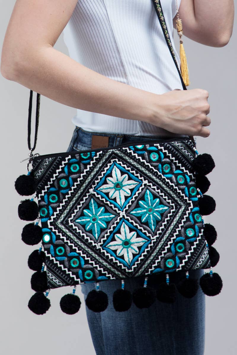 Handmade Moroccan Flower Embroidery Bag