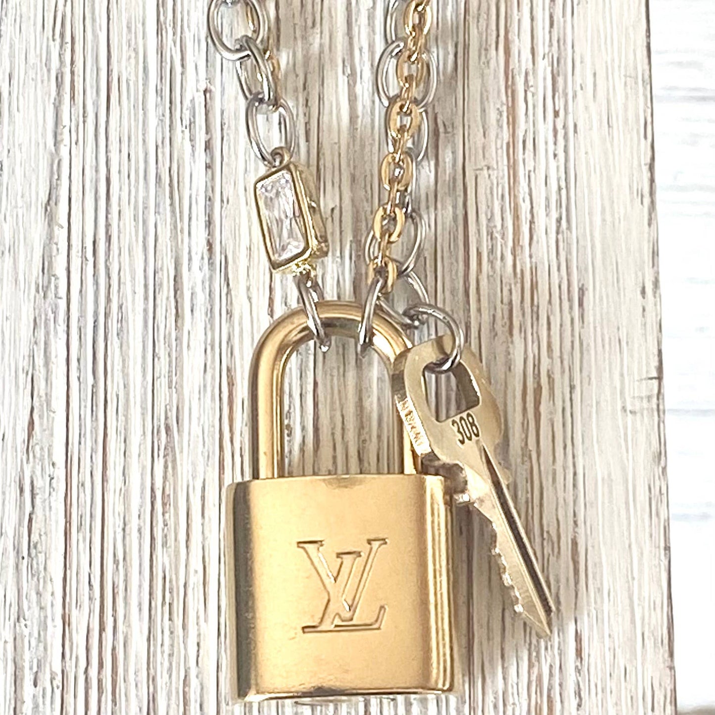 Upcycled Louis Vuitton Lock Necklace - Repurposed LV