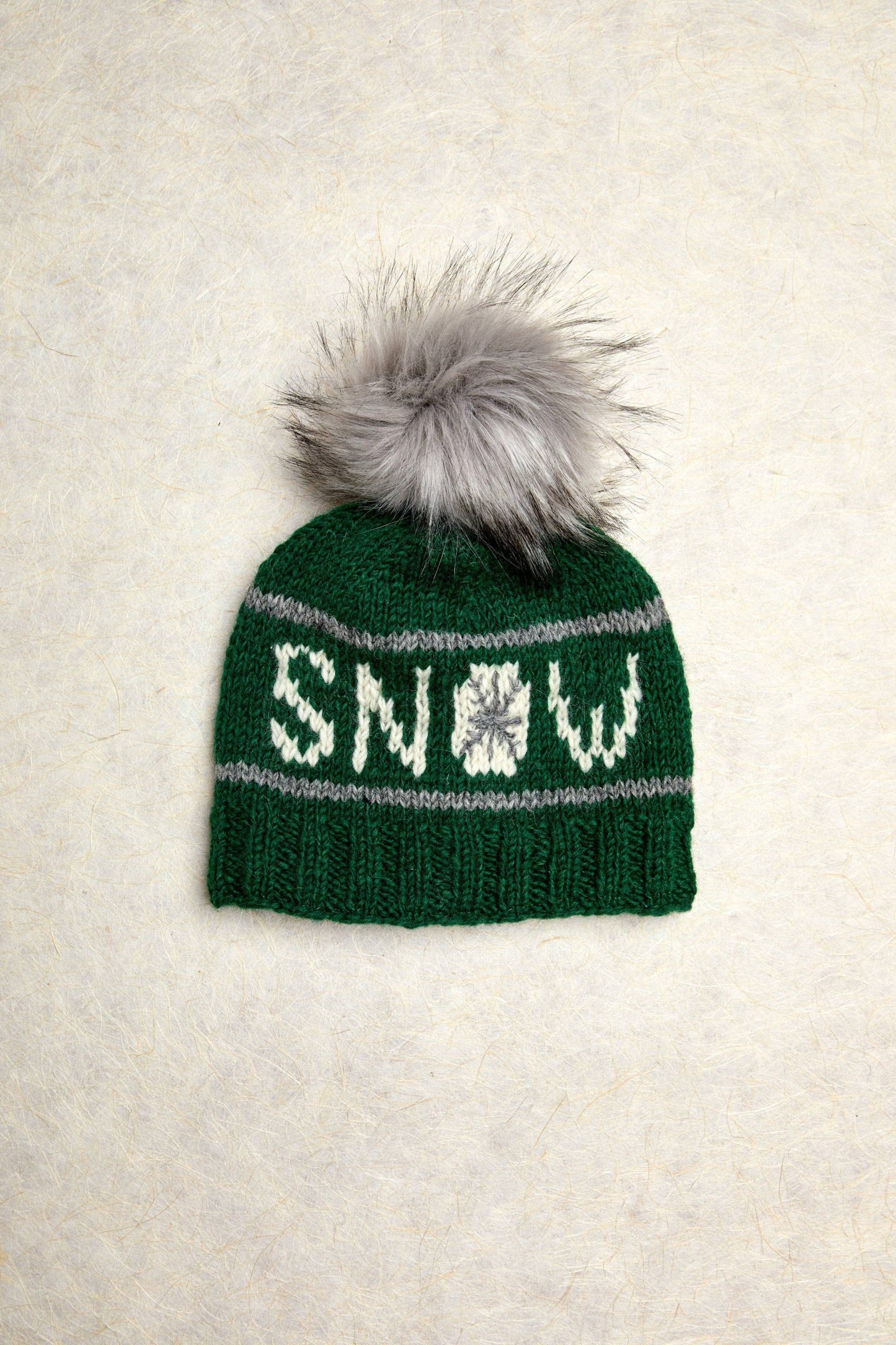 Snow Evergreen Pom Beanie