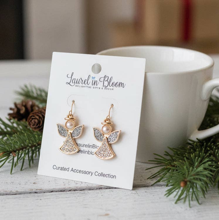 Golden Grace Angel Earrings