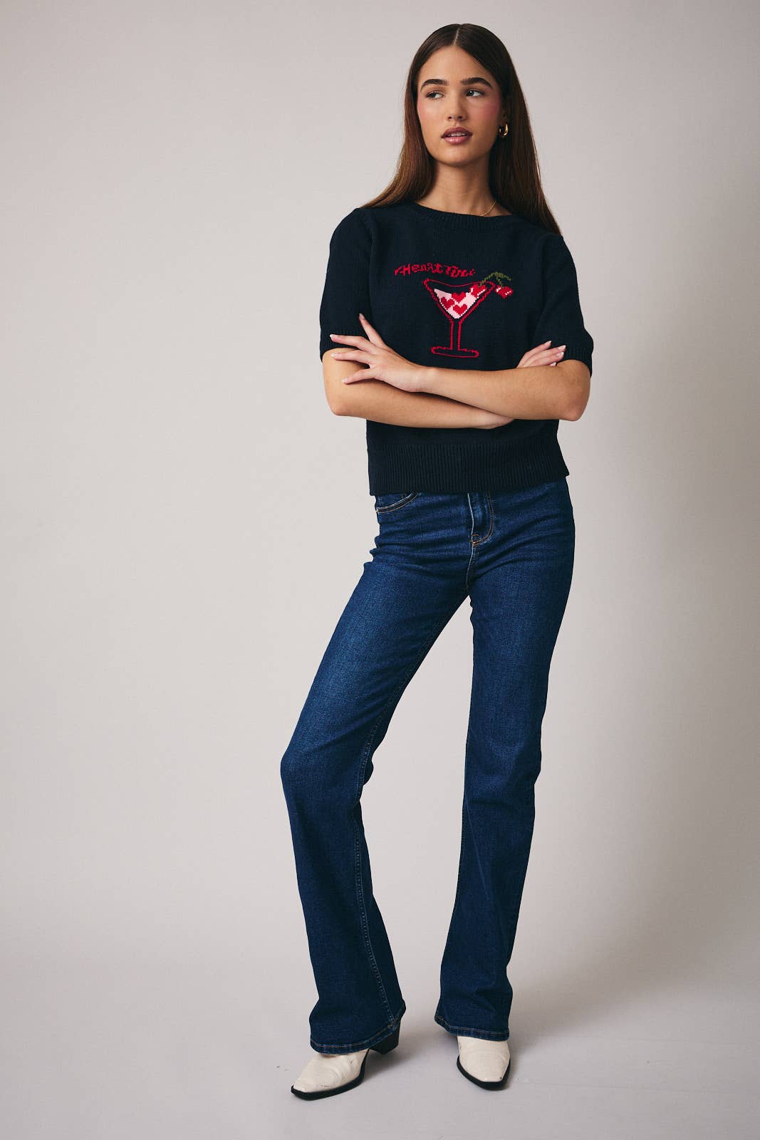 "Cocktail" Graphic Sweater Top