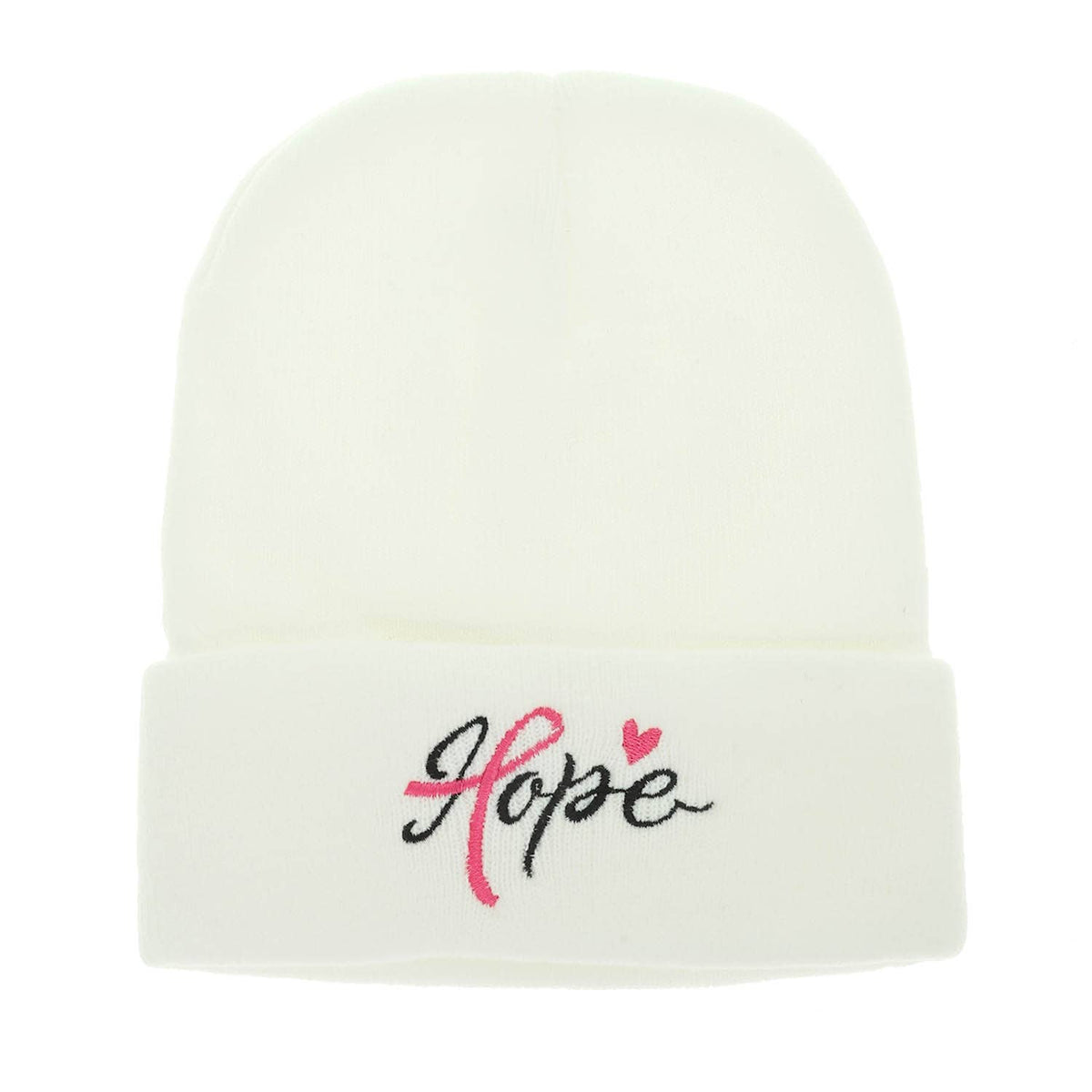 Breast Cancer Awareness “Hope” Script Knit Beanie