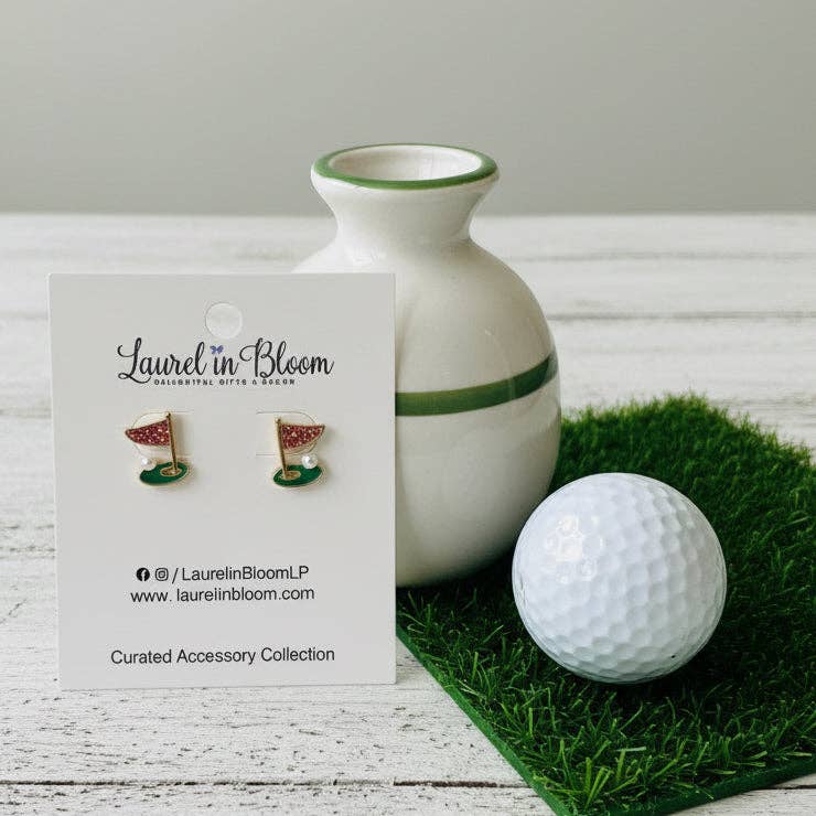 Ace! Hole in One Golf Earrings
