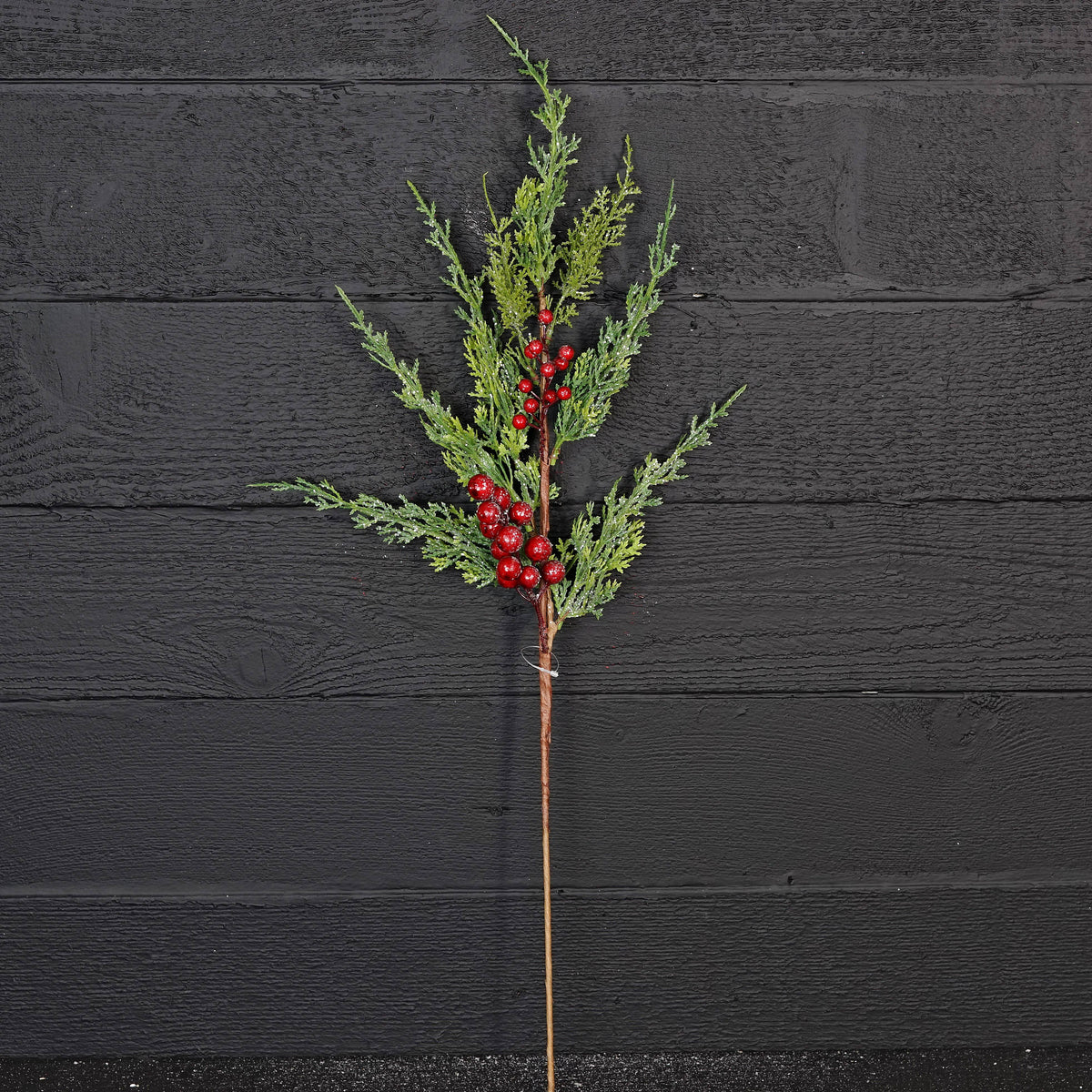 Sparkled Cedar pine and Red Berry Spray-