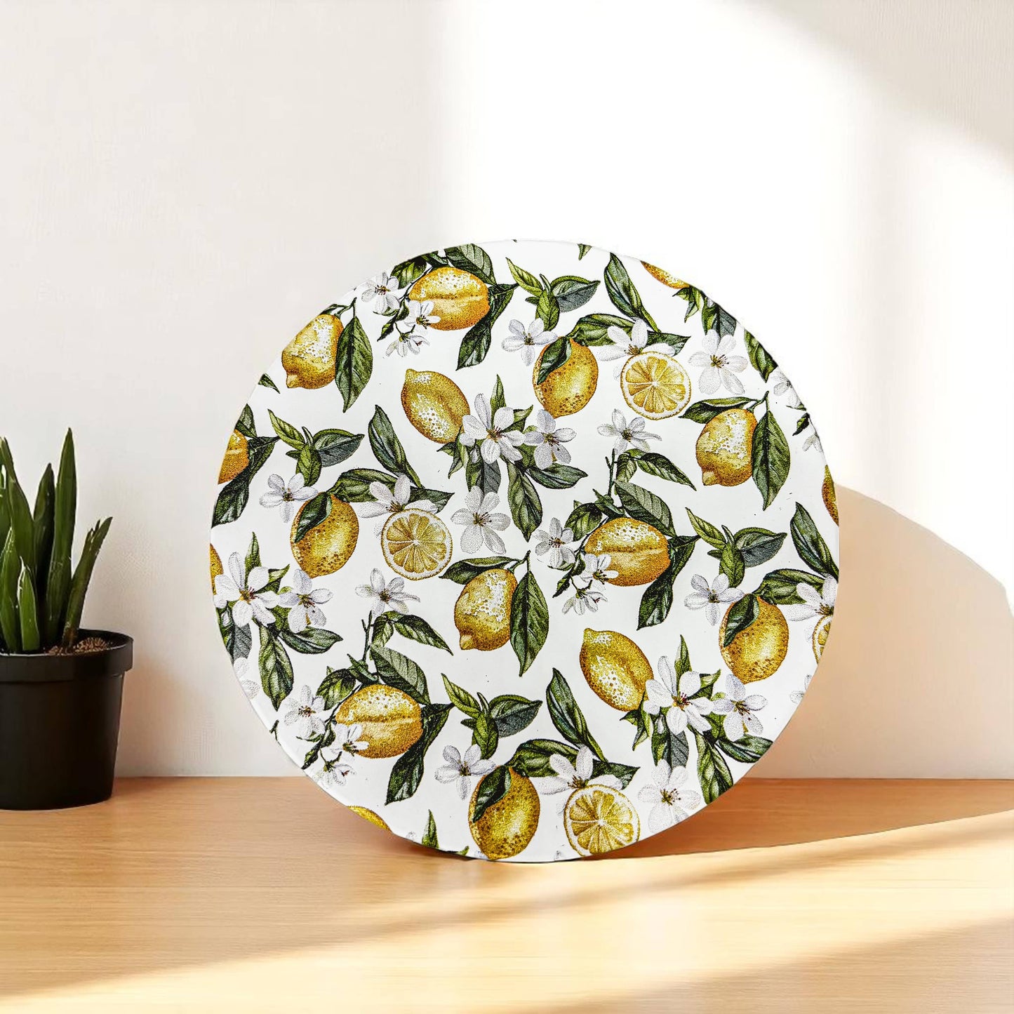 Mediterranean Lemon Coasters | Coastal Blue & Yellow Accents