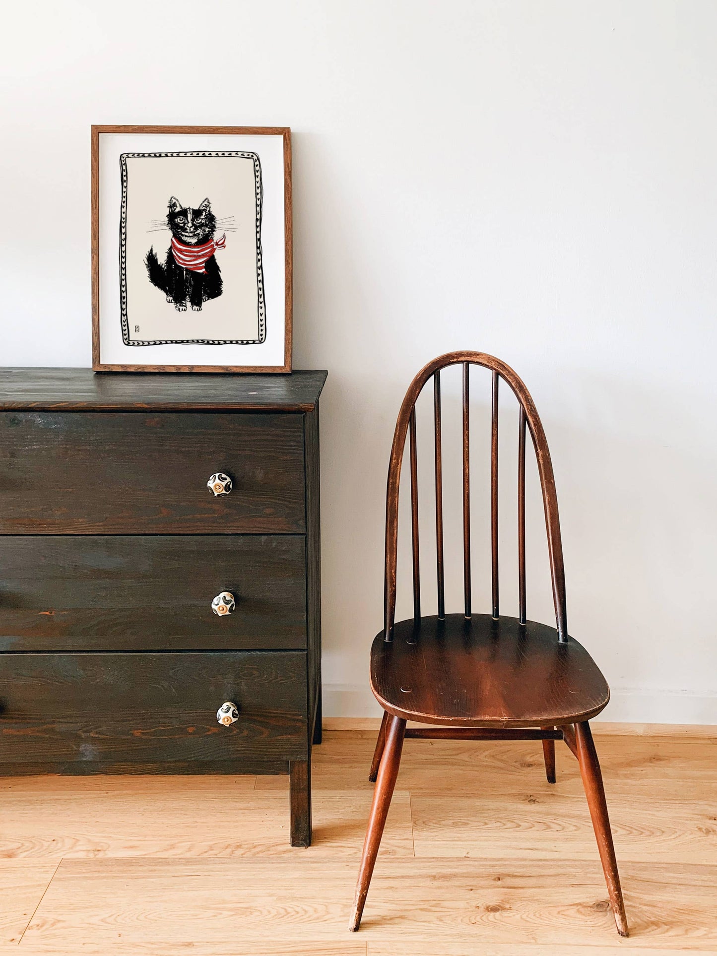 "Cat in Scarf", Giclée Fine Art Print