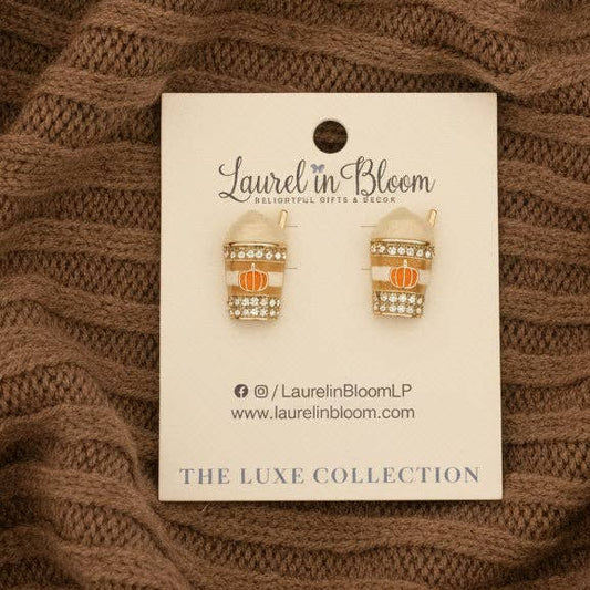 Sparkle Latte Statement Stud Earrings