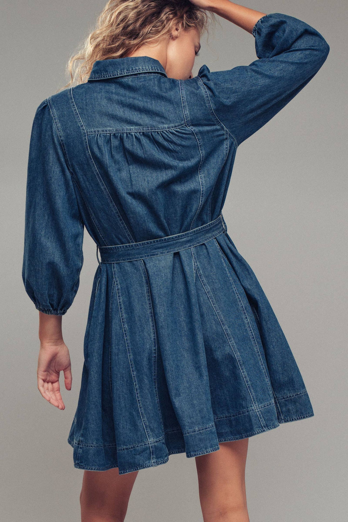 Western Belted Fit-and-Flare Dress