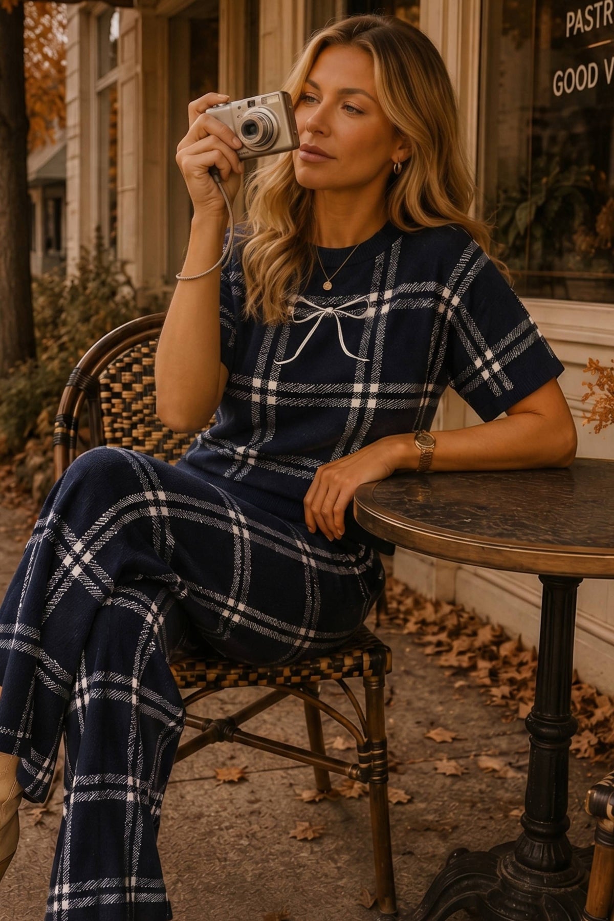 Holiday Plaid Knit Lounge Set
