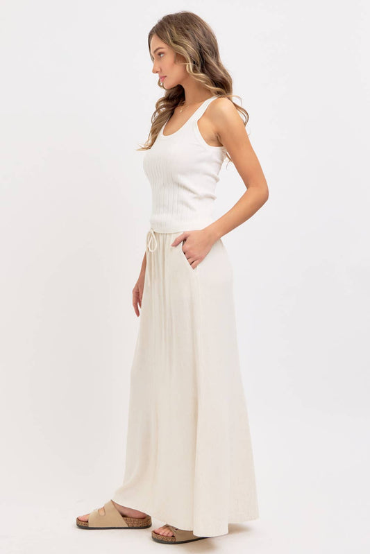 LINEN PULLOVER MAXI SKIRT