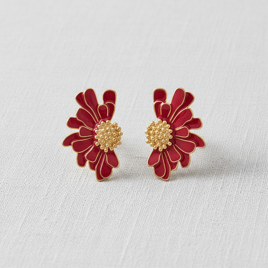 Daisy Flower Drop Earrings