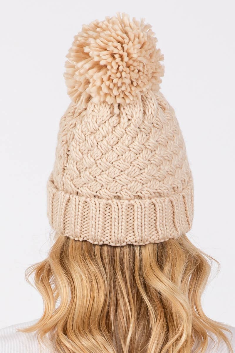 Crochet Knit Pom Beanie