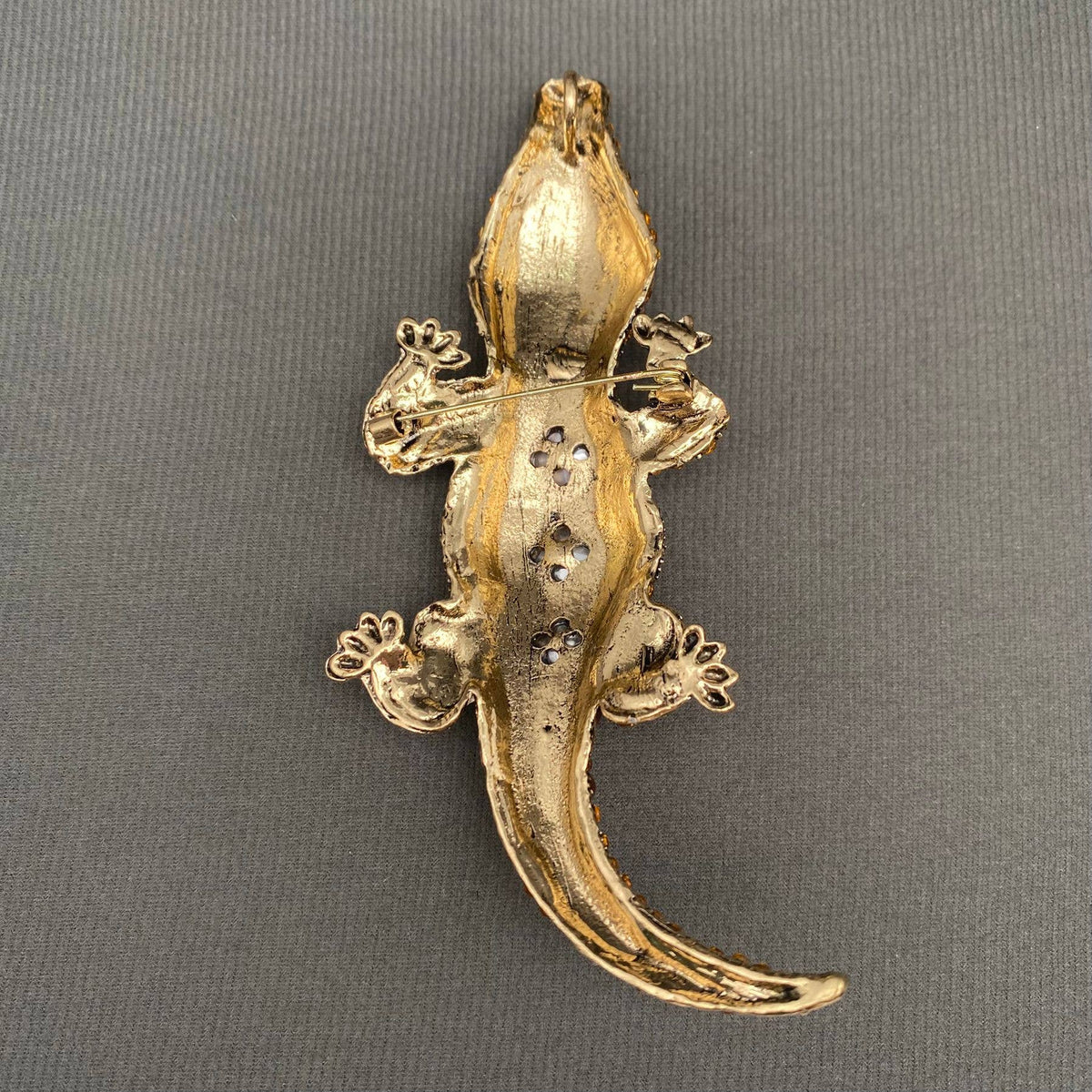 Big Size Rhinestone Crocodile Brooch