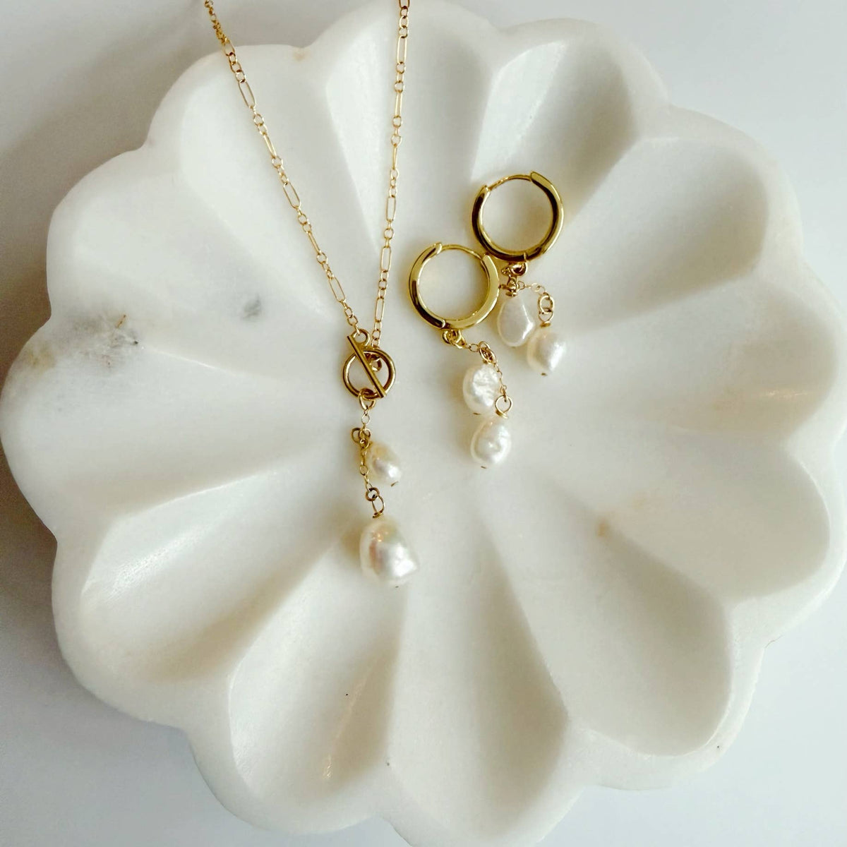 Brynn Pearl Toggle Gold Filled Necklace