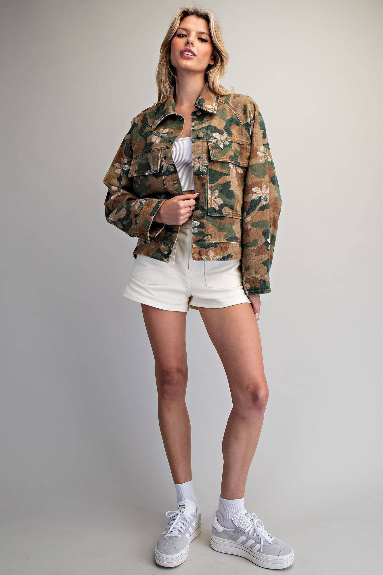 FLORAL CAMO PRINTED JACKET