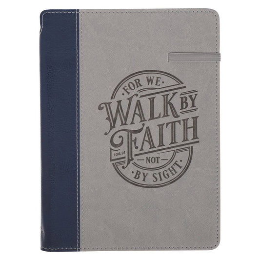Journal Classic w/Elastic&Pen Holder Walk By Faith 2 Cor 5:7