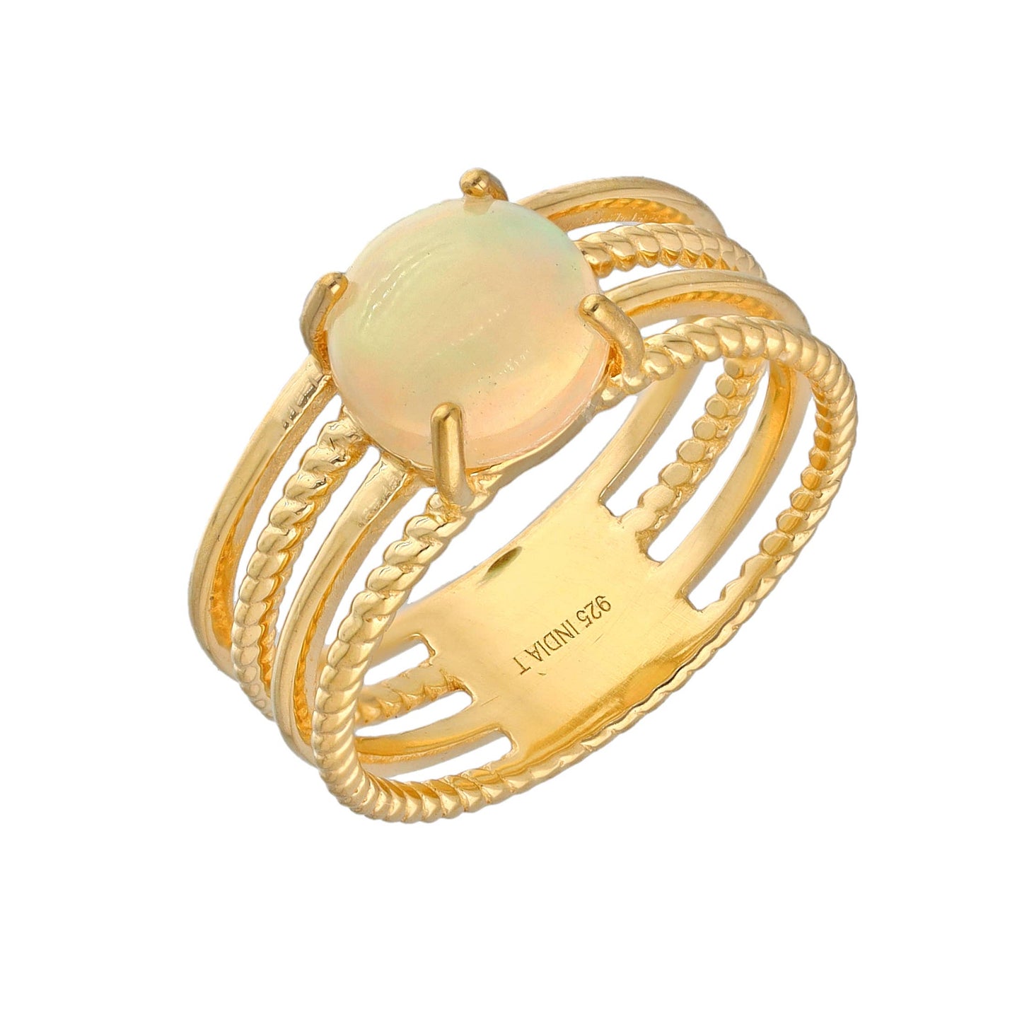 Ethiopian Opal Solitaire Ring