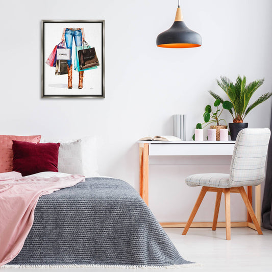 Shopping Bags Cowgirl - Framed Wall Art