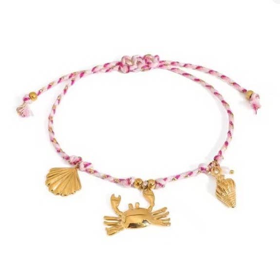 18K Stainless Steel Ocean Charm Bracelet - Waterproof
