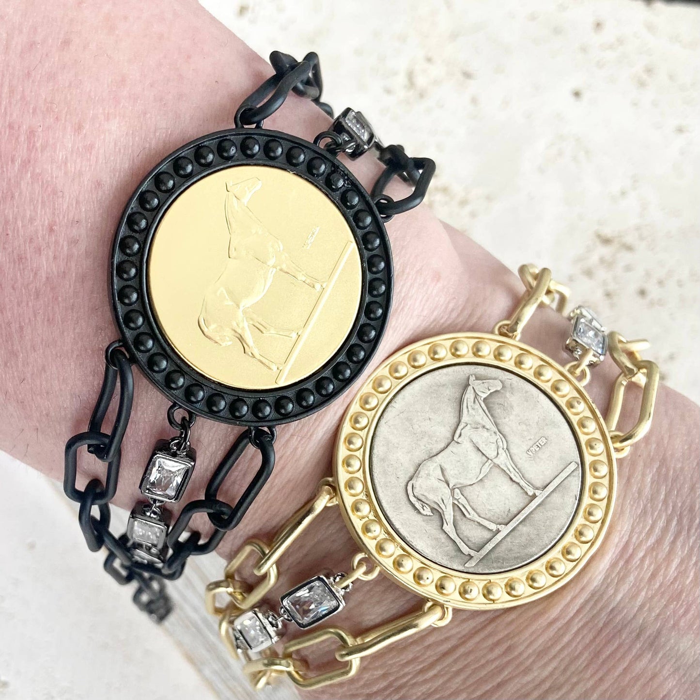Horse Coin Statement Bracelet - Country Western Equestrian