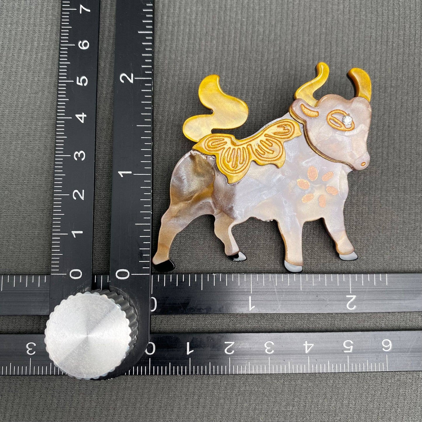 Bull Acrylic Brooch