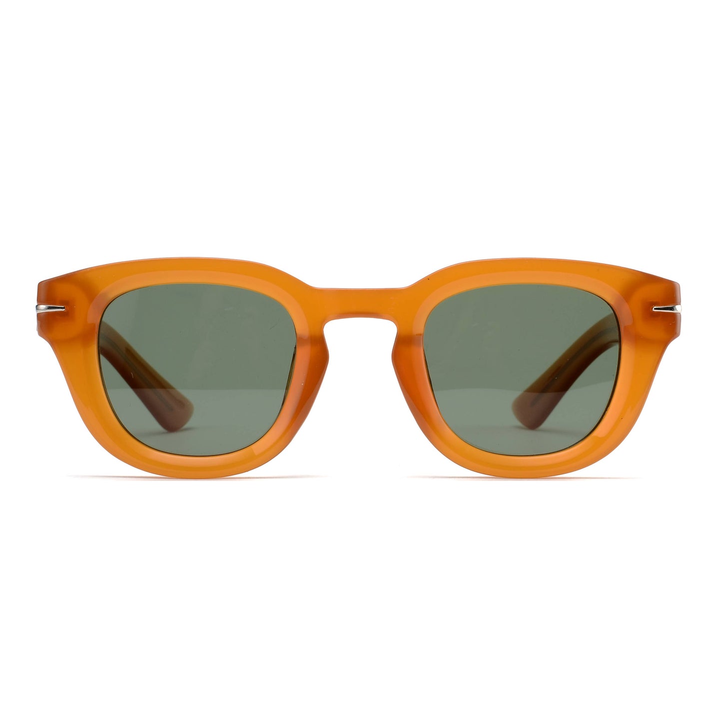 Sunglasses - RAVI |Transparent Caramel | Green Lens
