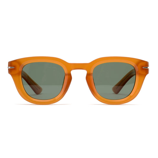 Sunglasses - RAVI |Transparent Caramel | Green Lens