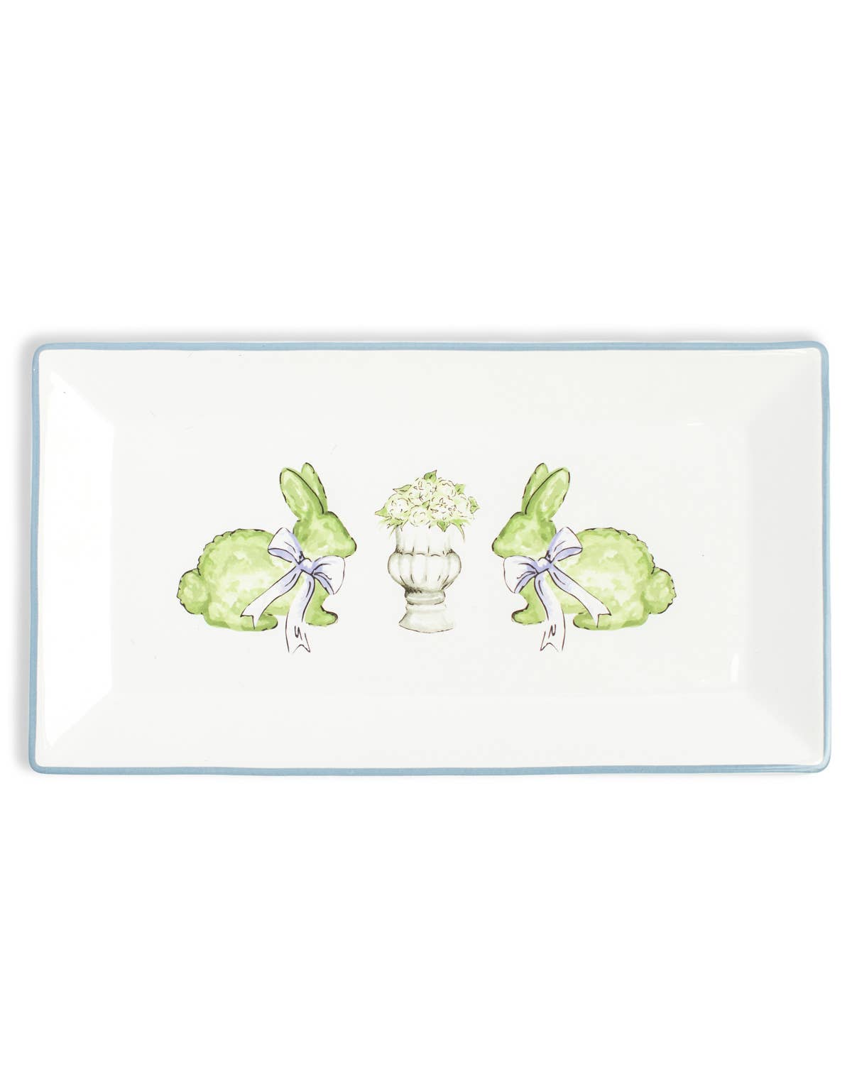 Francesca Bunny Rectangle Platter   White/Multi    12x6.5