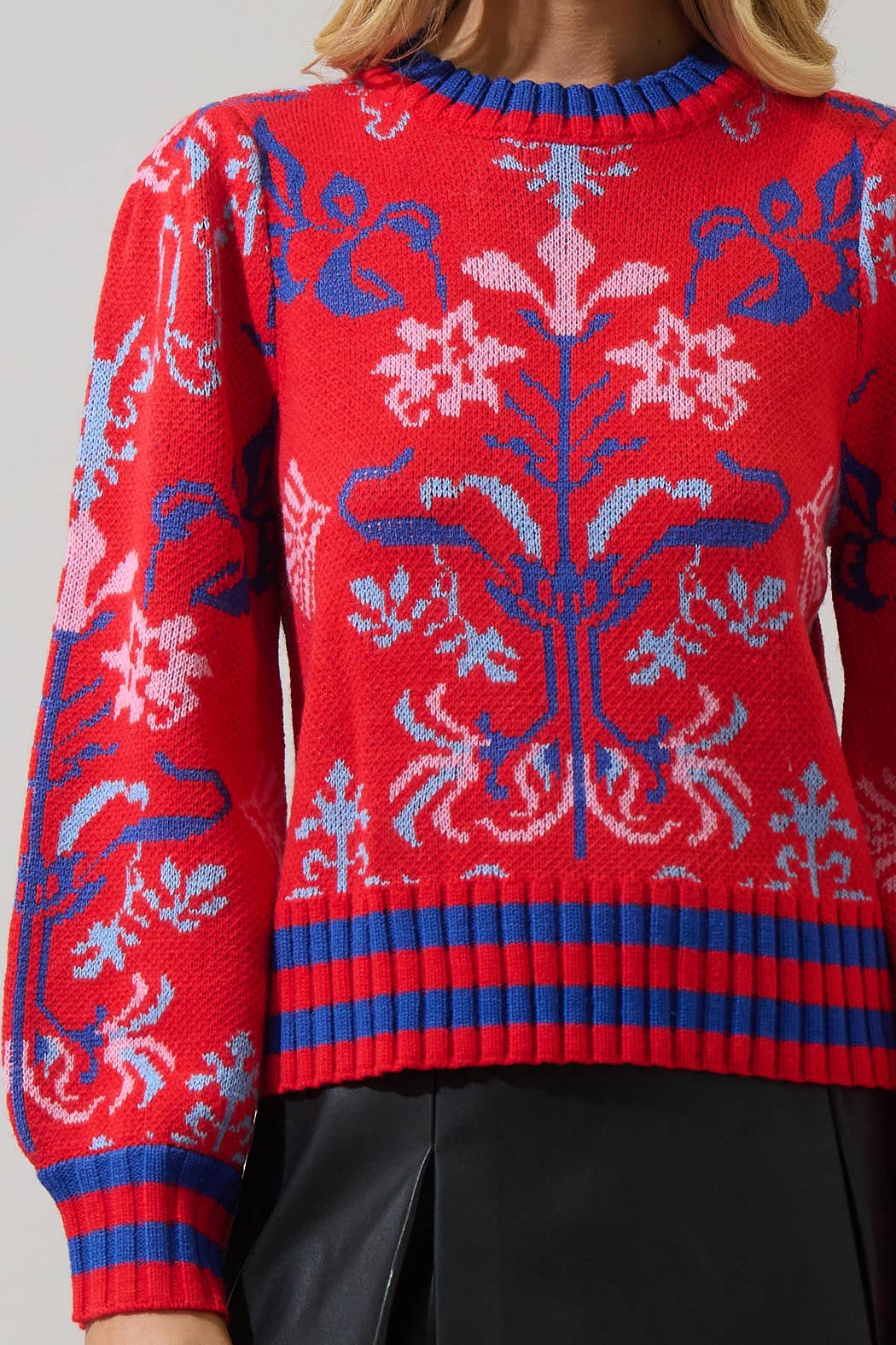 Almila Pleated Long Sleeve Sweater
