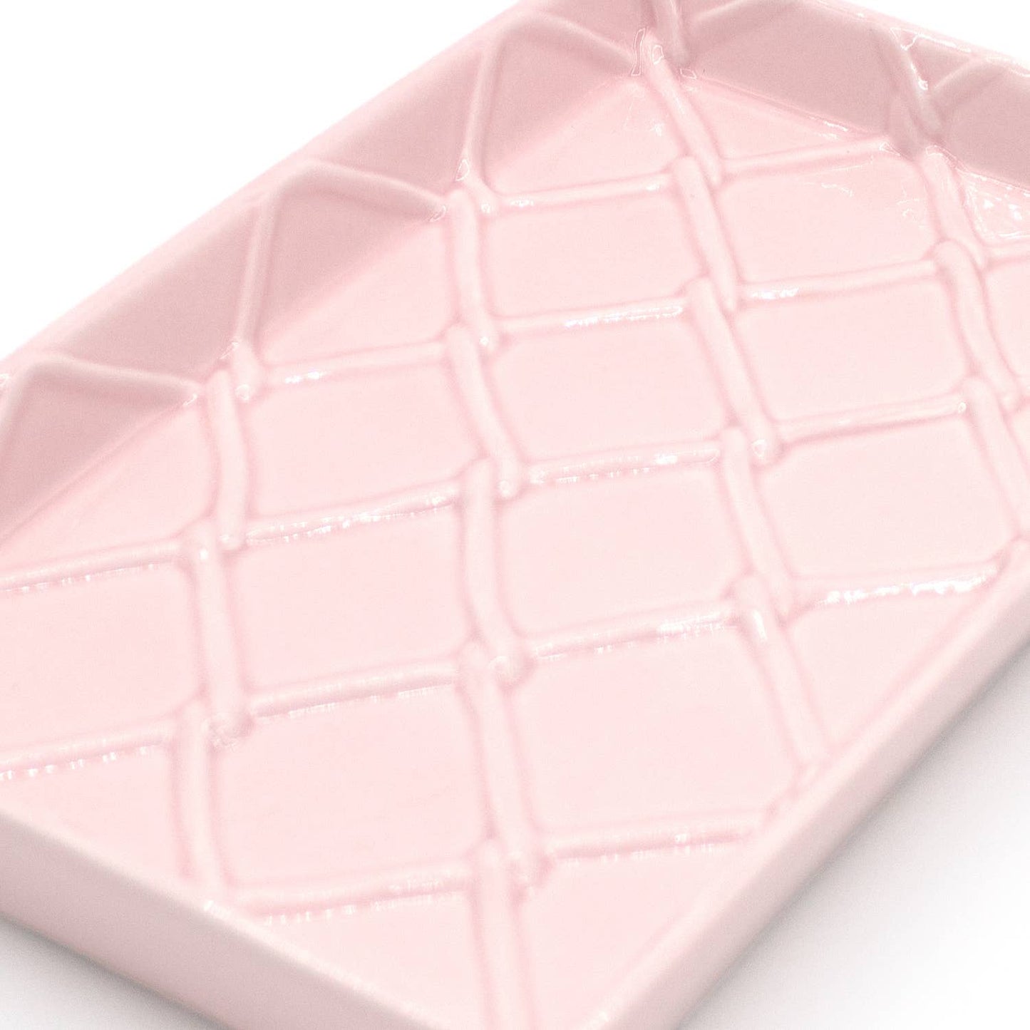 Pink Textured Ceramic Guest Towel Holder Tray