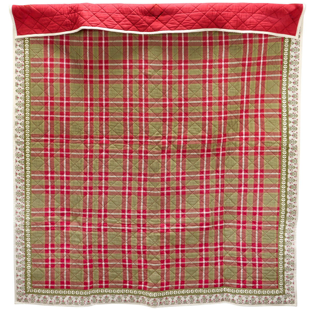 Quilted Plaid Christmas Throw
