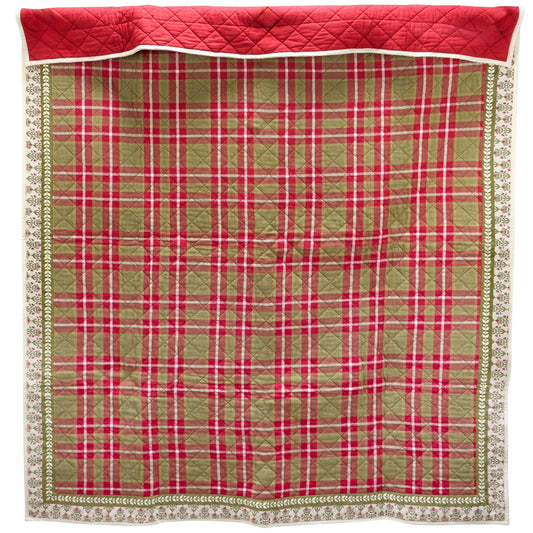 Quilted Plaid Christmas Throw